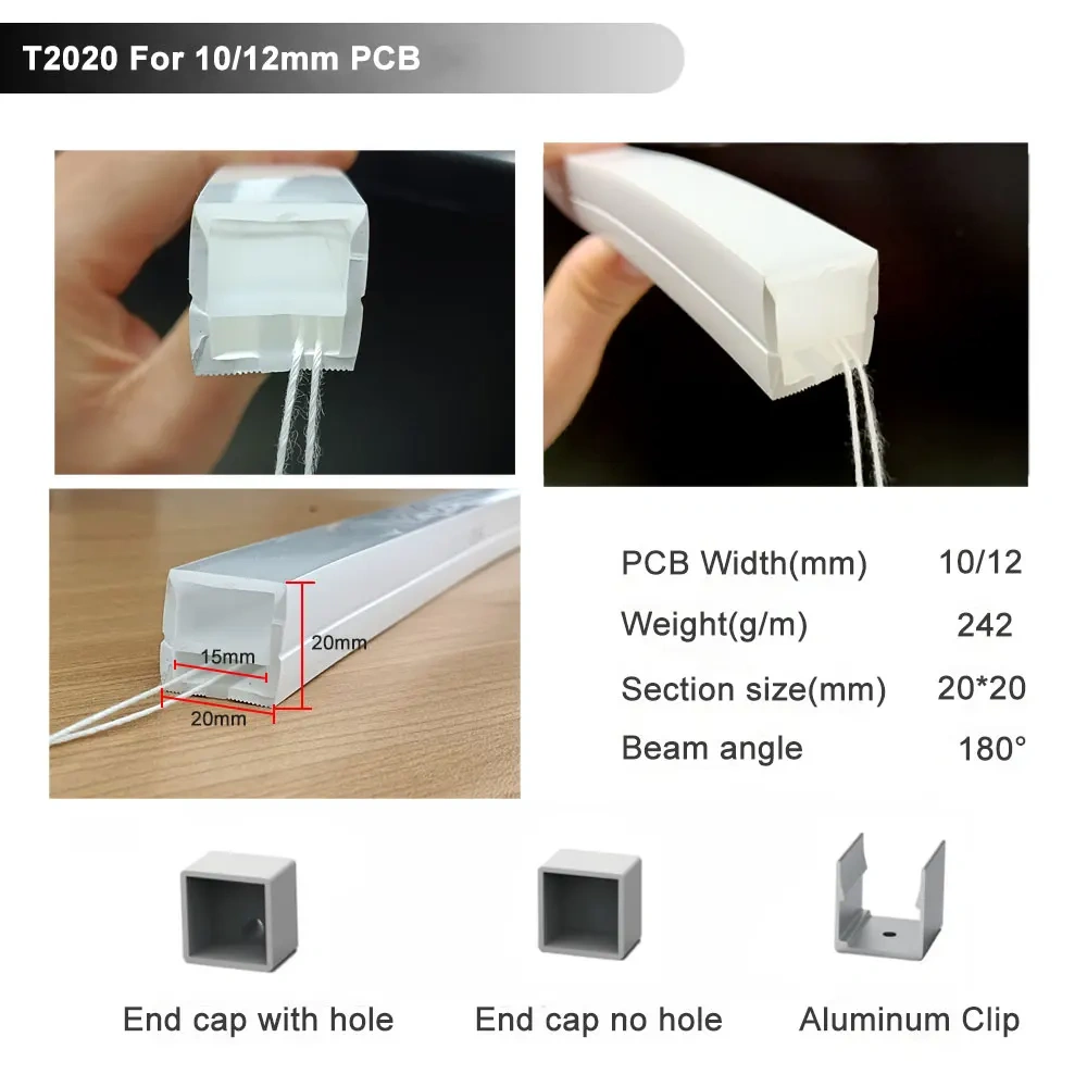 Waterproof Silicone Neon Cover Tube Flexible Soft Silica Gel for WS2811 WS2812B 5050 COB LED Strip Light Multiple Length 5m