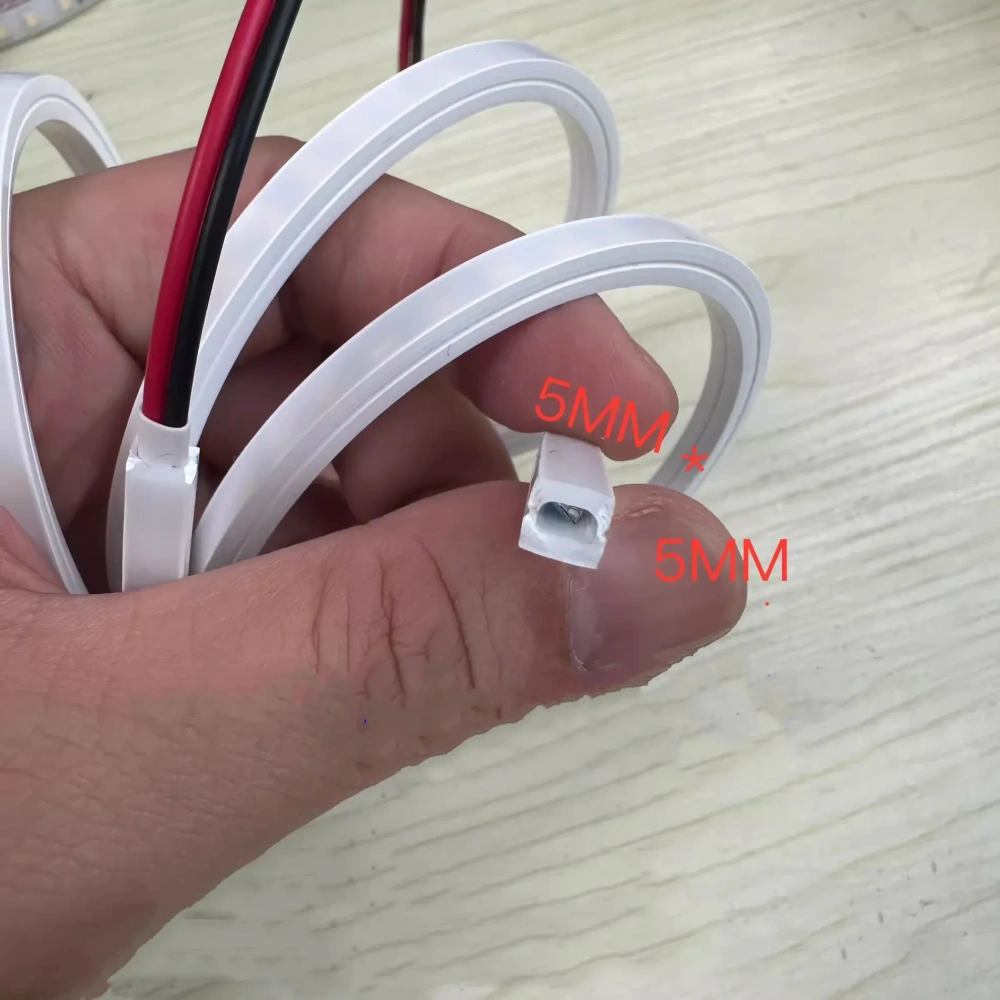 12V/24V Narrow Silicone Neon Tube Strip Light Embedded Flexible Silicon Gel Lamp for Aluminum Profile Cabinet Channel Baseboard