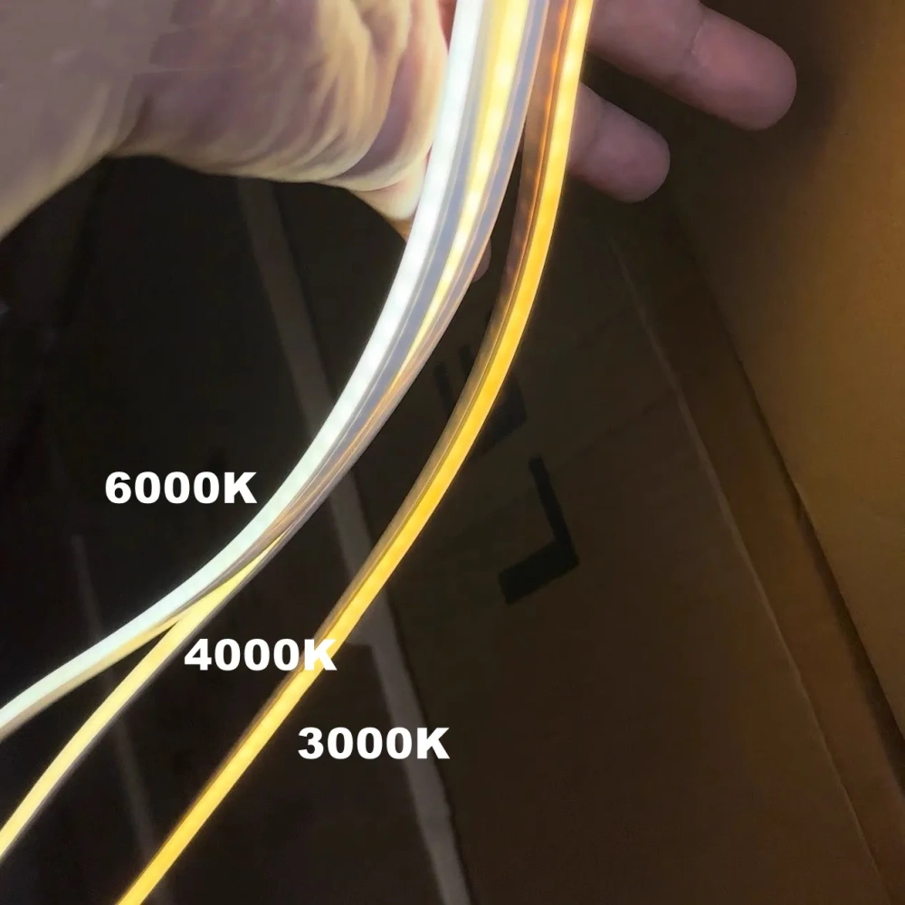 12V/24V Narrow Silicone Neon Tube Strip Light Embedded Flexible Silicon Gel Lamp for Aluminum Profile Cabinet Channel Baseboard