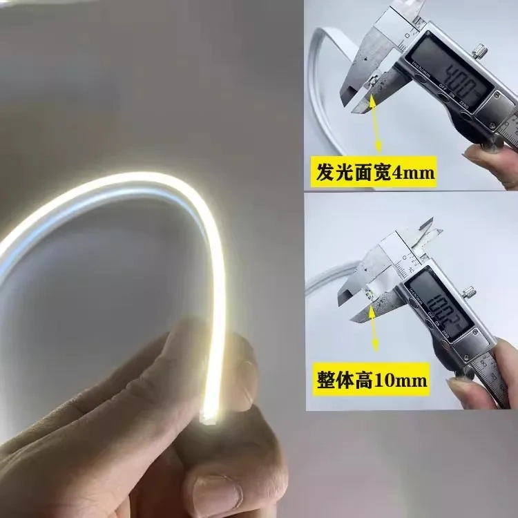 12V/24V Narrow Silicone Neon Tube Strip Light Embedded Flexible Silicon Gel Lamp for Aluminum Profile Cabinet Channel Baseboard