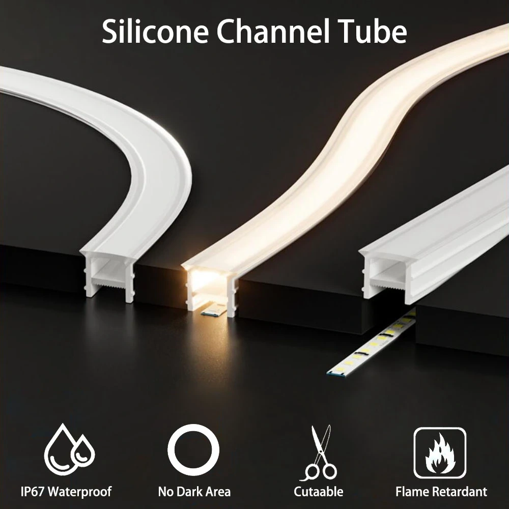 Embedded LED Neon Sign Silica Gel Covering Tube for WS2811 WS2812B WS2815 SK6812 Light Strip Flexible Soft Spotless Neon Lights
