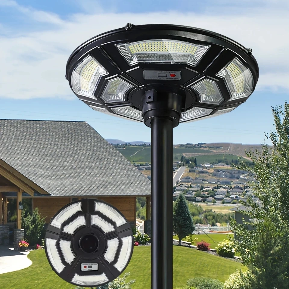 Solar Powered Outdoor Yard Light UFO Solar Charging Courtyard light Automatic On/Off from Dawn to Dusk source With Motion Sensor