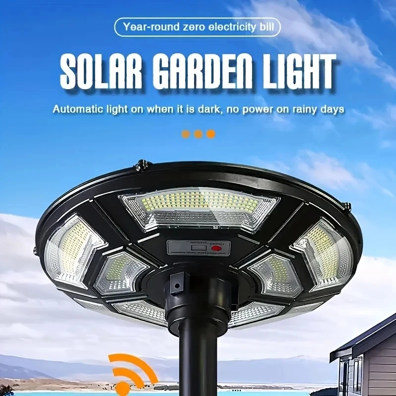 Solar Powered Outdoor Yard Light UFO Solar Charging Courtyard light Automatic On/Off from Dawn to Dusk source With Motion Sensor