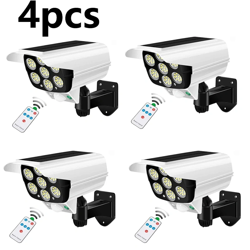 Outdoor Motion Sensor Solar Lights 2000 Lumens 77LED Solar Motion Sensor LED Light Outdoor Camera Wireless Security Floodlights