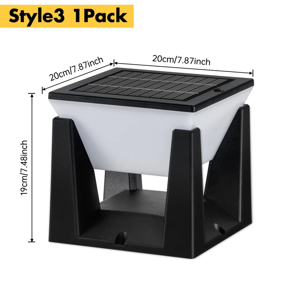 Solar Fence Deck Cap Lamp Outdoor Solar Post Pillar Lights Waterproof Landscape Column Lighting for Flat Surface Patio Yard Gard