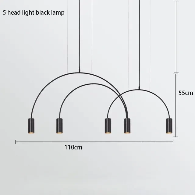 Minimalist Pendant lamp for Home Black Geometric Lines Dining Room Lighting Bedroom Pendant Lights Iron Art Indoor Lighting