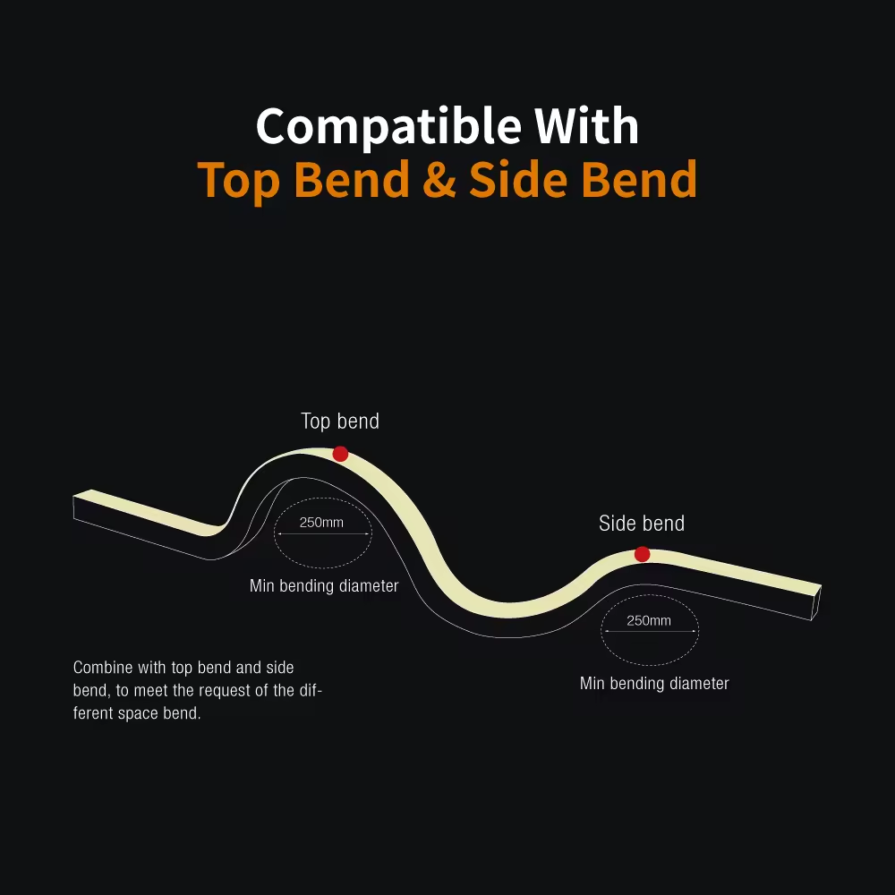 2020 Flexible Silicone LED Wall Washer Light 3D Free Bending DMX512 Top Side Bend Limitless Application Smart Strip Lights