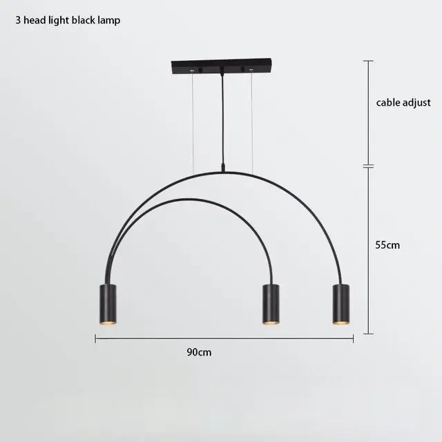 Minimalist Pendant lamp for Home Black Geometric Lines Dining Room Lighting Bedroom Pendant Lights Iron Art Indoor Lighting