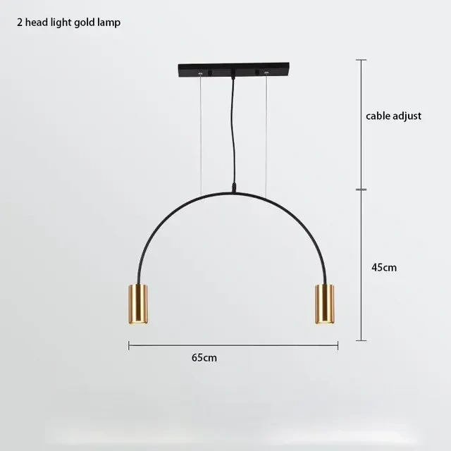 Minimalist Pendant lamp for Home Black Geometric Lines Dining Room Lighting Bedroom Pendant Lights Iron Art Indoor Lighting