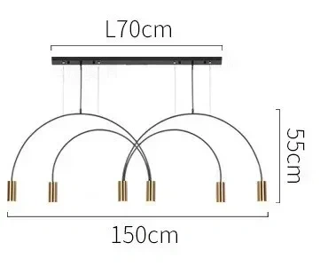 Minimalist Pendant lamp for Home Black Geometric Lines Dining Room Lighting Bedroom Pendant Lights Iron Art Indoor Lighting