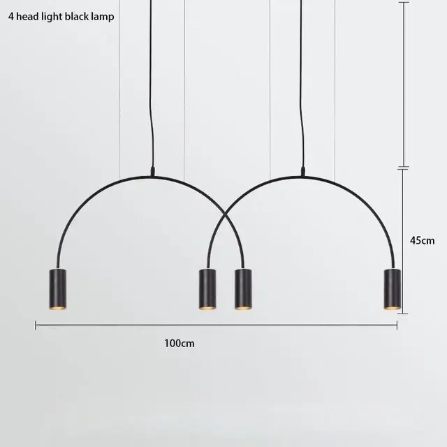 Minimalist Pendant lamp for Home Black Geometric Lines Dining Room Lighting Bedroom Pendant Lights Iron Art Indoor Lighting