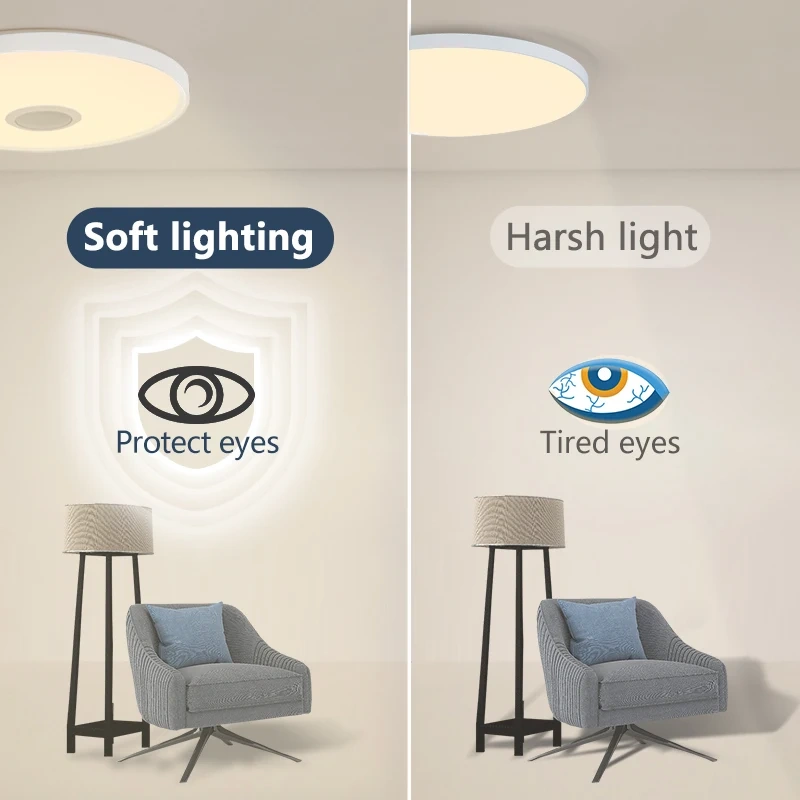 LED Smart Ceiling Lamps RGB APP Remote Control Dimming Modern Home Lighting Music Light with Speaker For Living Room Bedroom