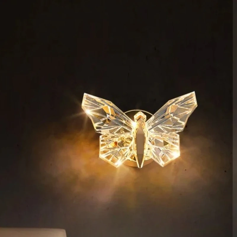 Nordic LED Butterfly Wall Lamp Indoor Lighting Bedside Wall Sconce Lamp for Living Room Corridor Stairs Hanging Light Decoration