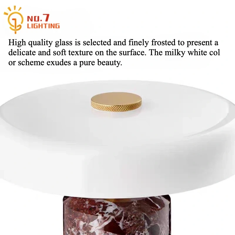 Danish Portable Charging Table Lamp with Touch Switch Atmosphere LED Marble Desk Lights Living Room Bedroom Bedside Study Cafe
