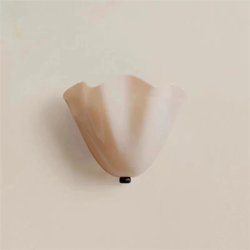 Skirt Series American Retro Colored Berry Glass Lamp French Shell Living Room Bedside Wall Lamp
