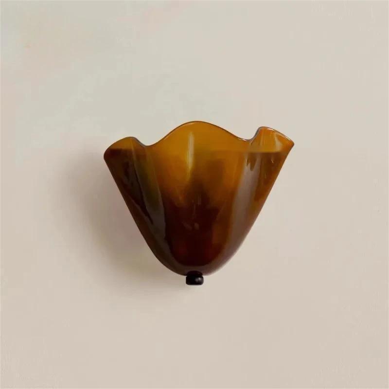 Skirt Series American Retro Colored Berry Glass Lamp French Shell Living Room Bedside Wall Lamp