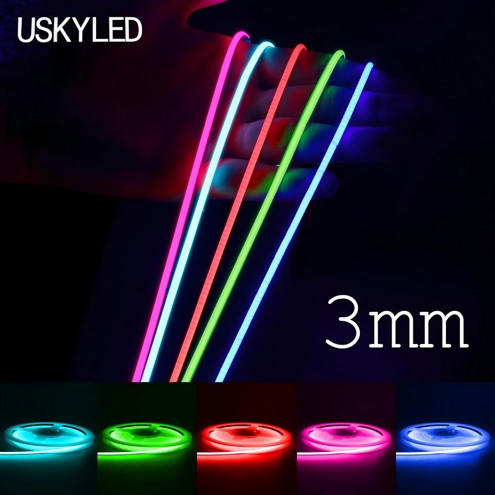 Ultra thin 12V colorful COB LED strip light for home decor and DIY lighting