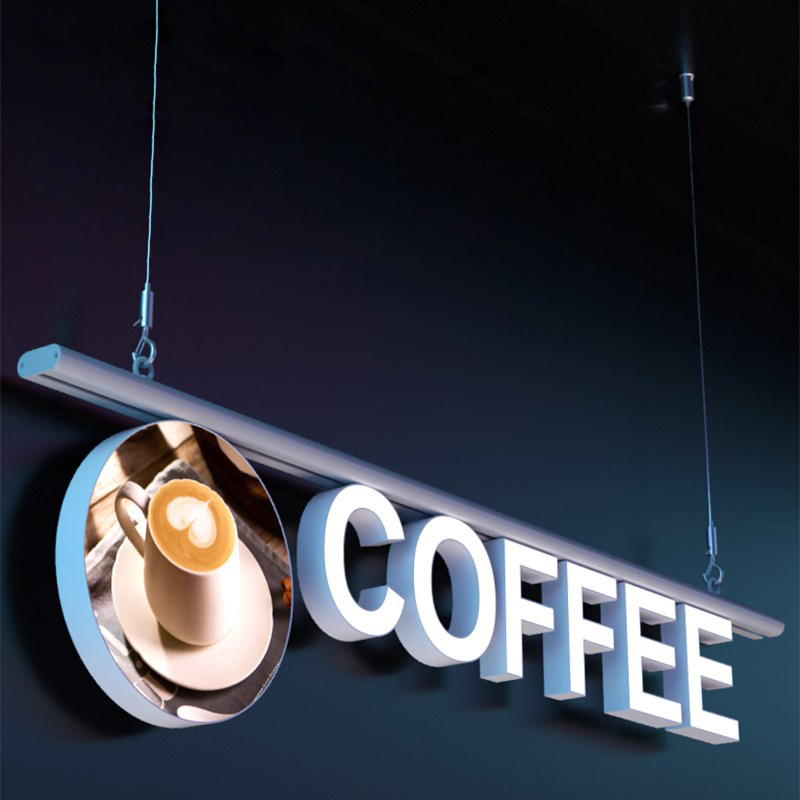 Custom LED Transformer-Powered Advertising Signs Outdoor Logo Illuminated Alphabet Acrylic Magnetic Track Letters Lighting