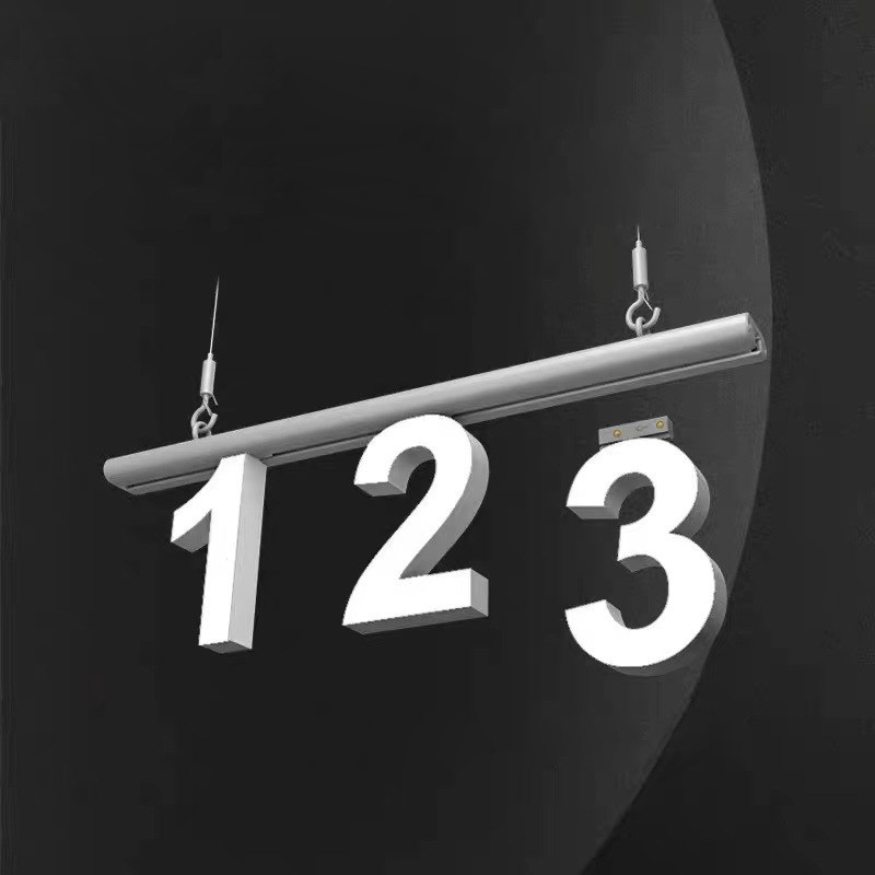 Custom LED Transformer-Powered Advertising Signs Outdoor Logo Illuminated Alphabet Acrylic Magnetic Track Letters Lighting