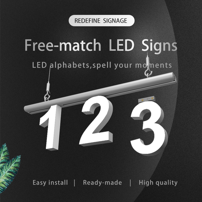 Abcmix DIY Top Track LED Light Letters ABS Sign Light Box with Dimmable 2-Year Warranty for Office Christmas Promotion
