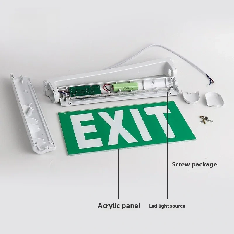 Three Proof Safety Exit Indicator Light Fire Emergency Lighting Ac85-265v Stairway Passage Led Emergency Evacuation Sign