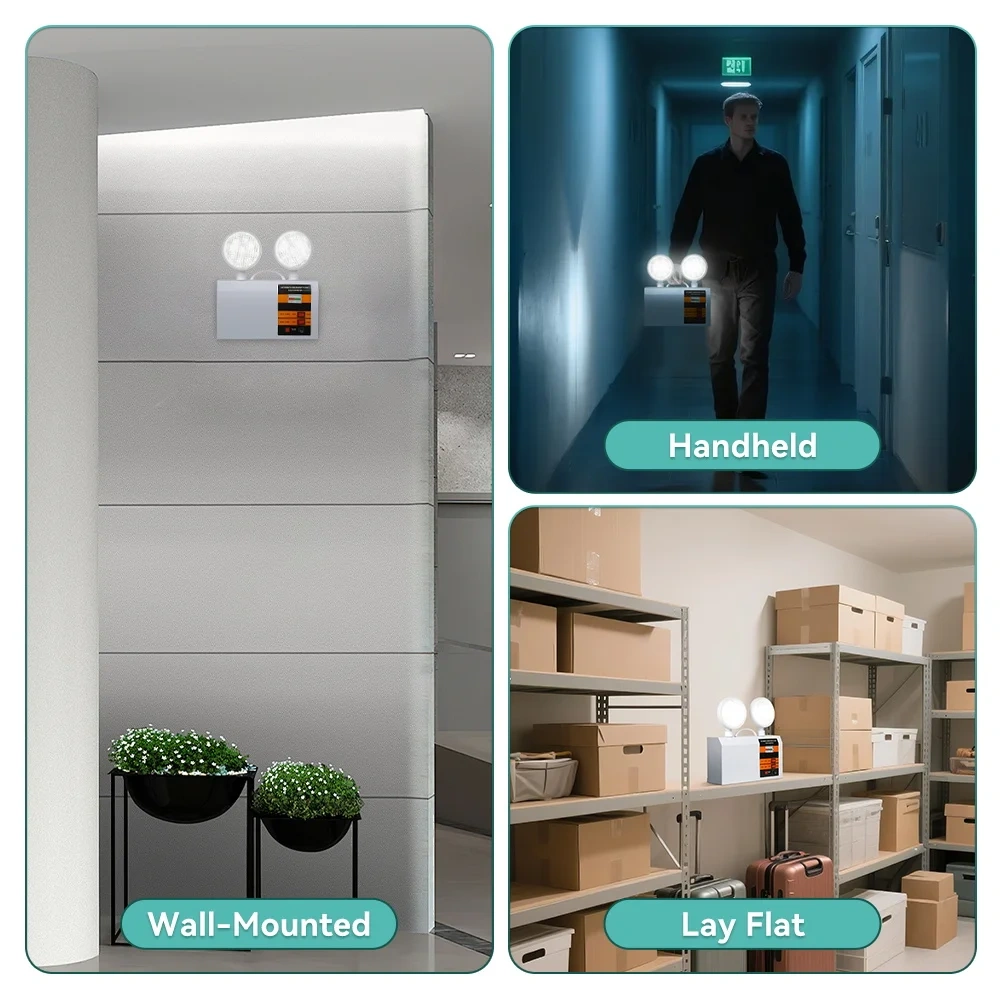 Fire Emergency Light LED Dual Head Emergency Lighting Corridor Safety Lamp Power Off Memory Light Approved Emergency Light 220V