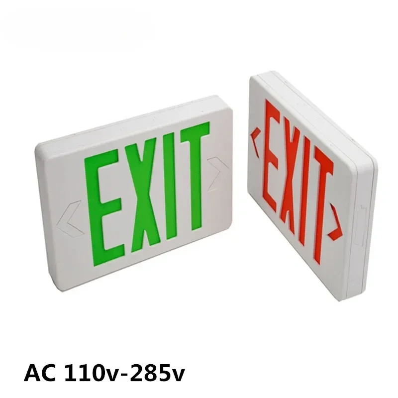Exit Light AC 220v Red Exit Sign Led Emergency Light Fire Safety Indicator Warning Lamp for Bulb Hotel Mall School Public Place