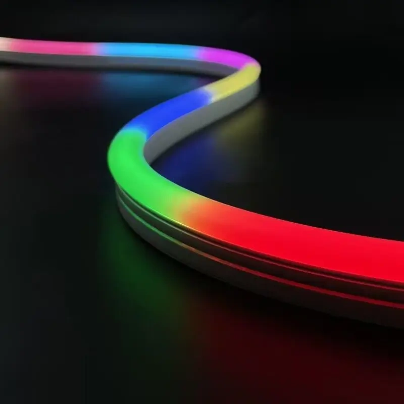 12mm*25mmm size,5m DC24V LED RGBW standard DMX512 pixel neon strip;60leds/m,10pixels/m;IP67 rated