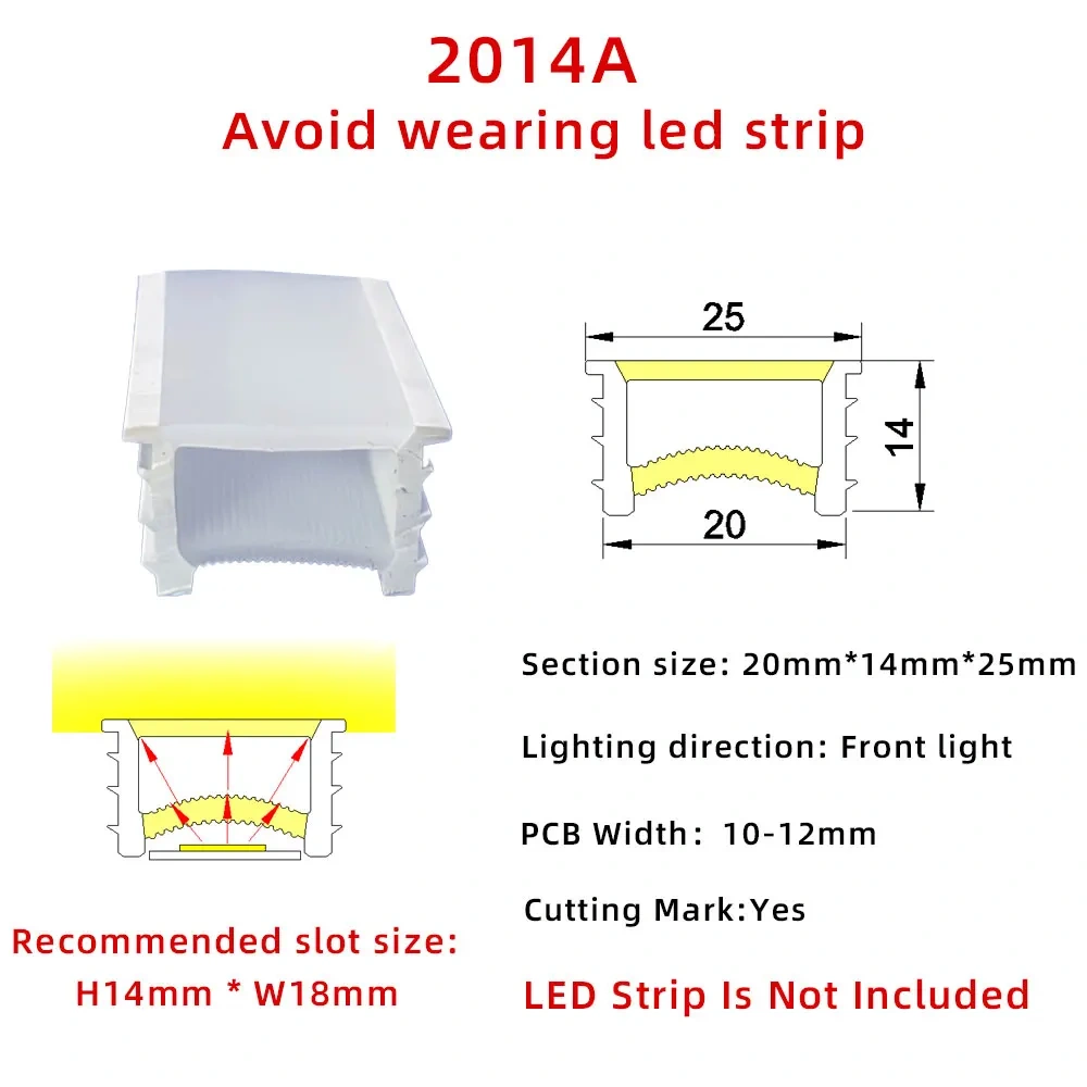 Embedded LED Flexible Silicone Tube Split Opening Linear Light with Trough Diffuser Channel Cover for Ceiling Wall Mounting
