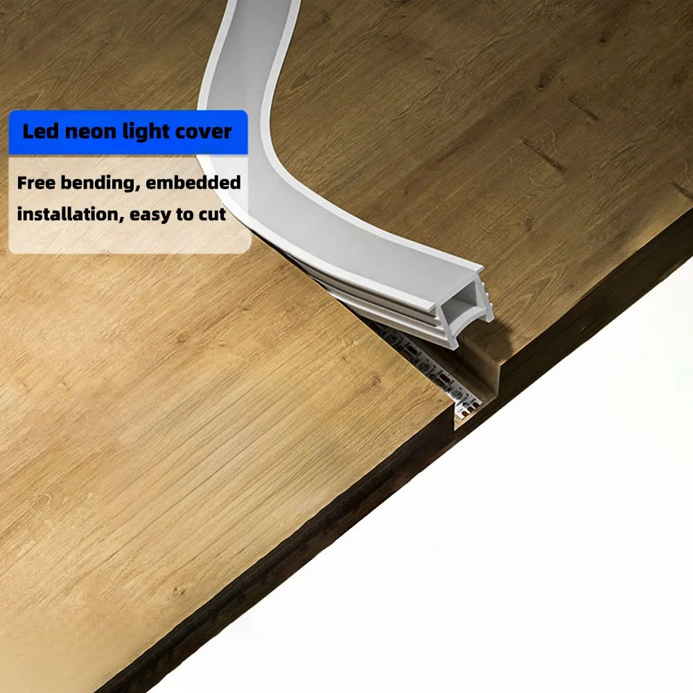 Embedded LED Flexible Silicone Tube Split Opening Linear Light with Trough Diffuser Channel Cover for Ceiling Wall Mounting