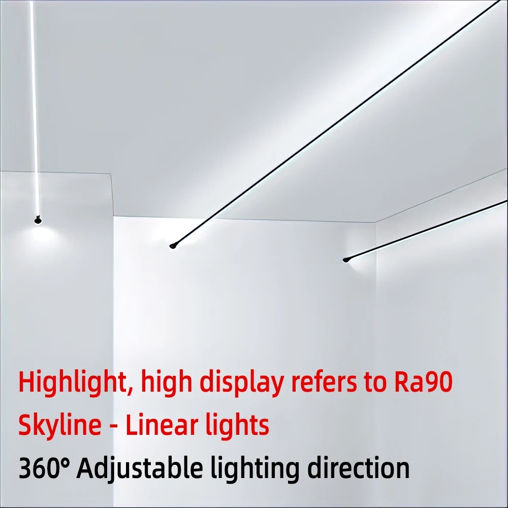 Skyline Lamp Wall Mounted Minimalist Lighting Steel Band Linear Light DIY Available in White And Black Color Options