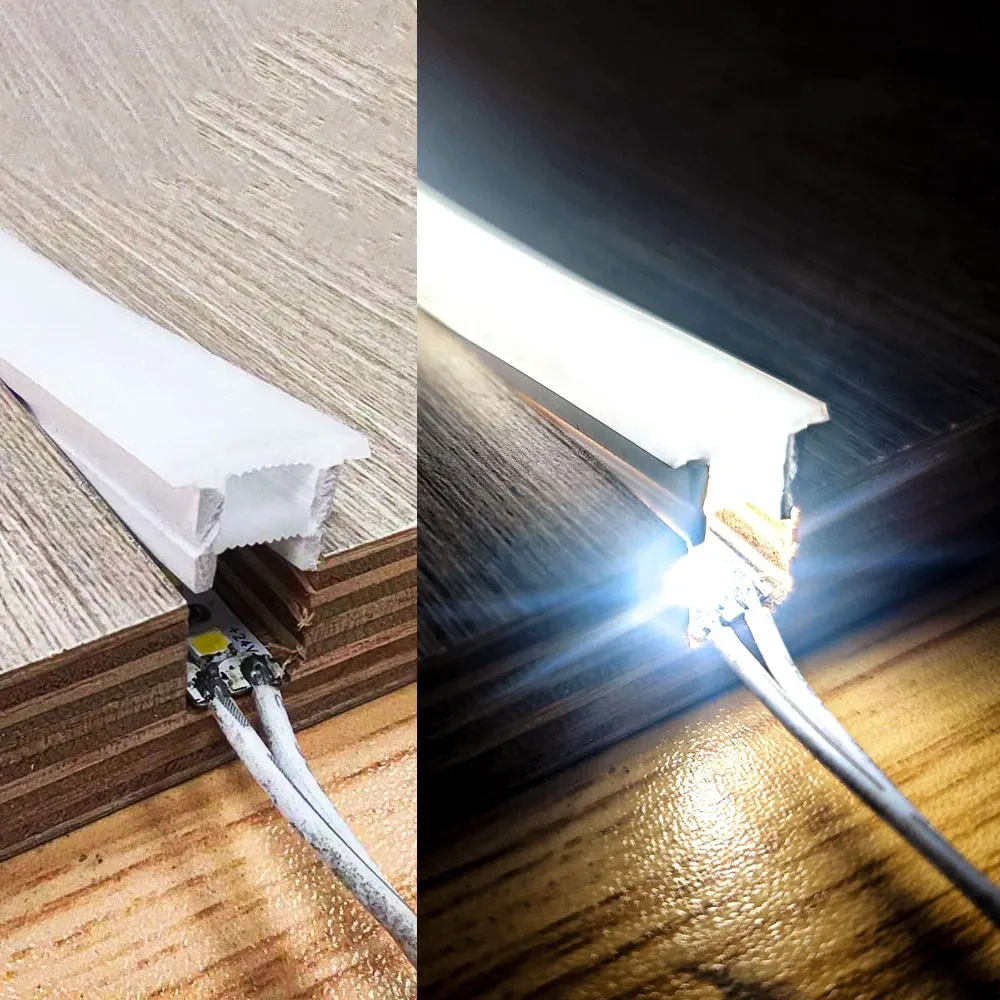 Embedded LED Flexible Silicone Tube Split Opening Linear Light with Trough Diffuser Channel Cover for Ceiling Wall Mounting