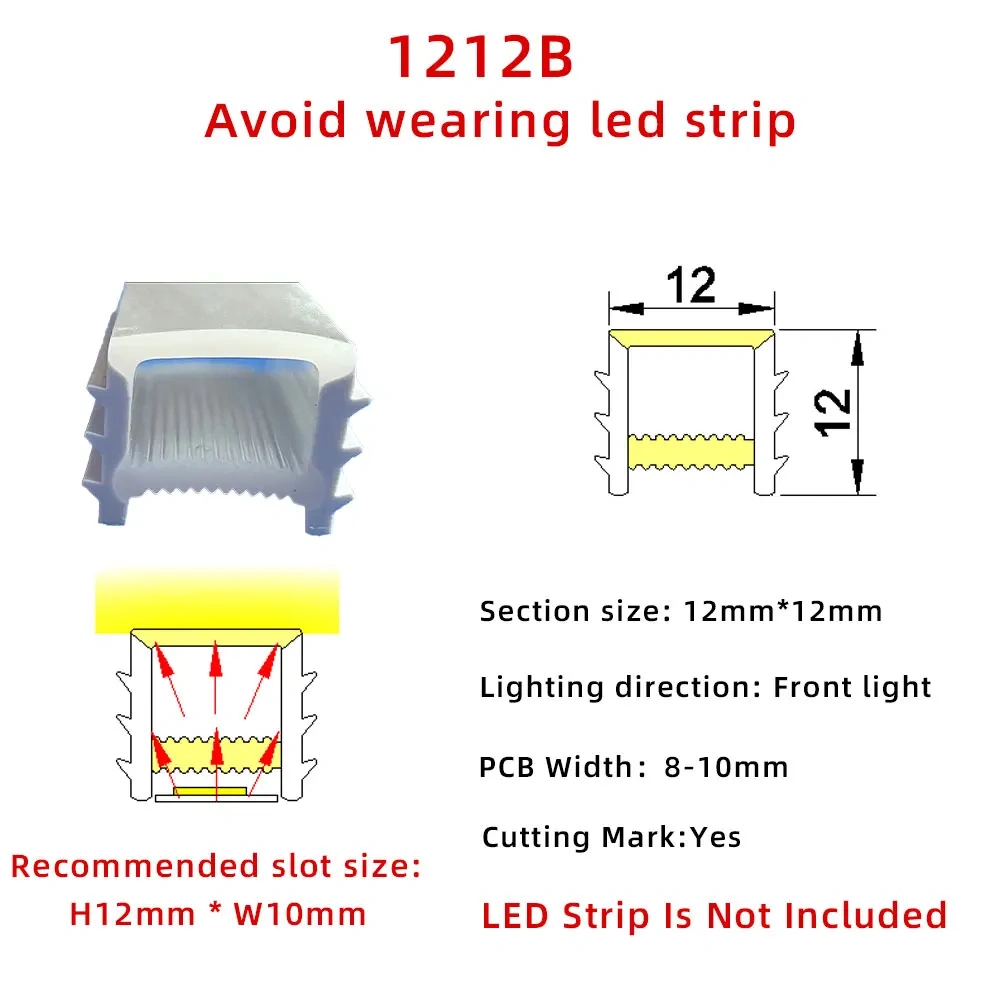 Embedded LED Flexible Silicone Tube Split Opening Linear Light with Trough Diffuser Channel Cover for Ceiling Wall Mounting