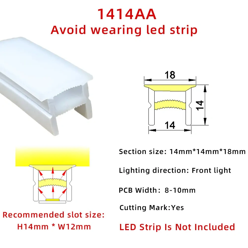 Embedded LED Flexible Silicone Tube Split Opening Linear Light with Trough Diffuser Channel Cover for Ceiling Wall Mounting