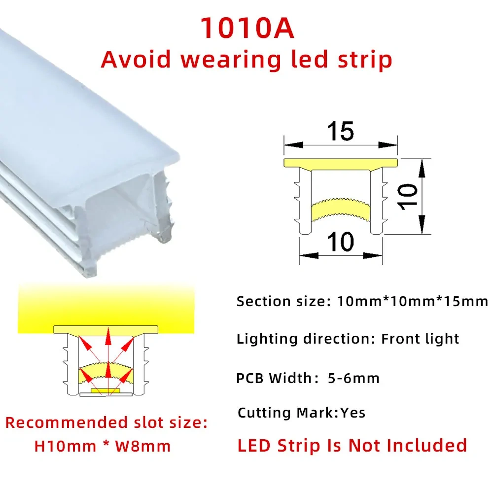 Embedded LED Flexible Silicone Tube Split Opening Linear Light with Trough Diffuser Channel Cover for Ceiling Wall Mounting