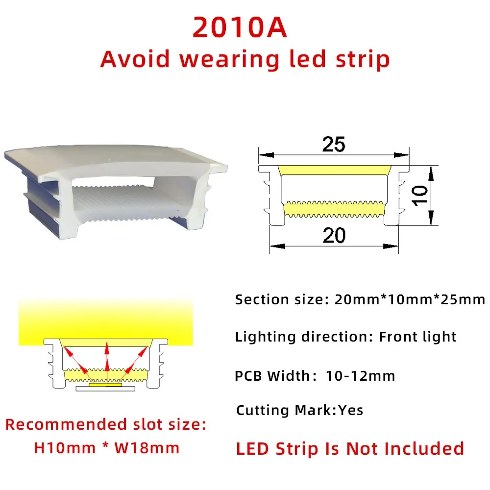 Embedded LED Flexible Silicone Tube Split Opening Linear Light with Trough Diffuser Channel Cover for Ceiling Wall Mounting