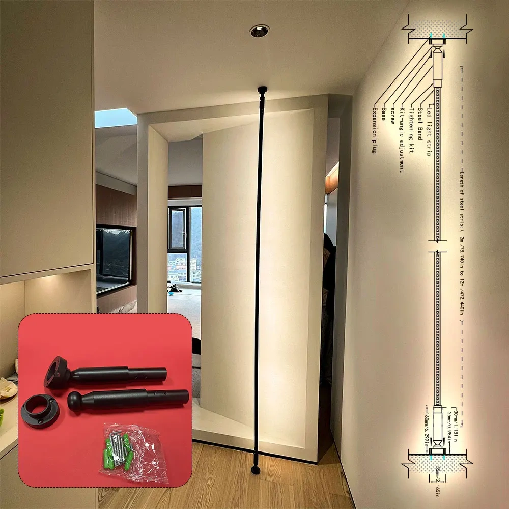 DIY Length Modern LED Skyline Light Surface Mount Wall Ceiling Vertical 3000K 4000K 6000K Black White