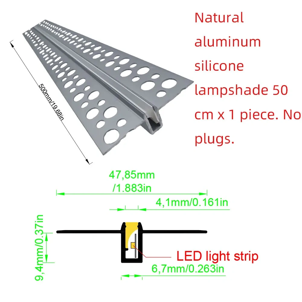 Embedded aluminium LED strip profile plaster in for ceiling installations providing atmospheric lighting in various spaces