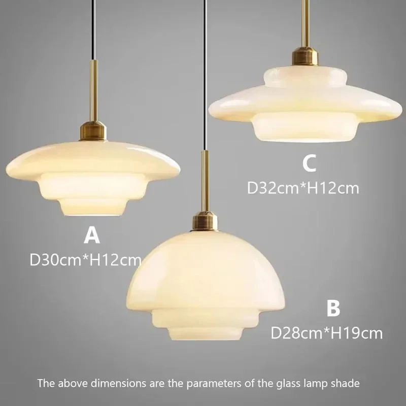 Nordic LED E27 Cream Wind Milk Glass Art Decorative Pendant Lights Modern Light Fixtures Kitchen Island Dining Room Bedside
