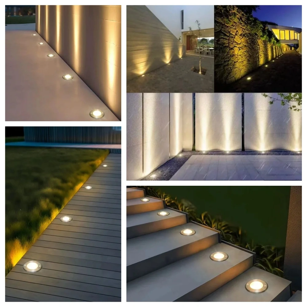 GU10 buried light with stainless steel faceplate