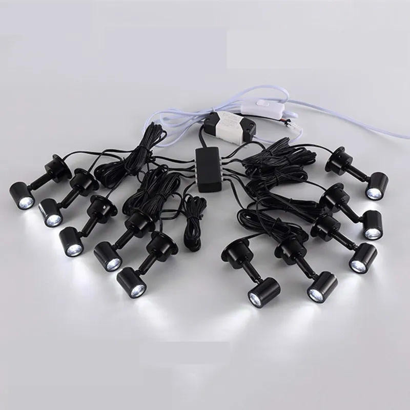 Surface Mounted MINI LED Cabinet Spotlights 110V 220V Kitchen Puck Lighting for Jewelry Showcase Model Spot Light Wall Lamp