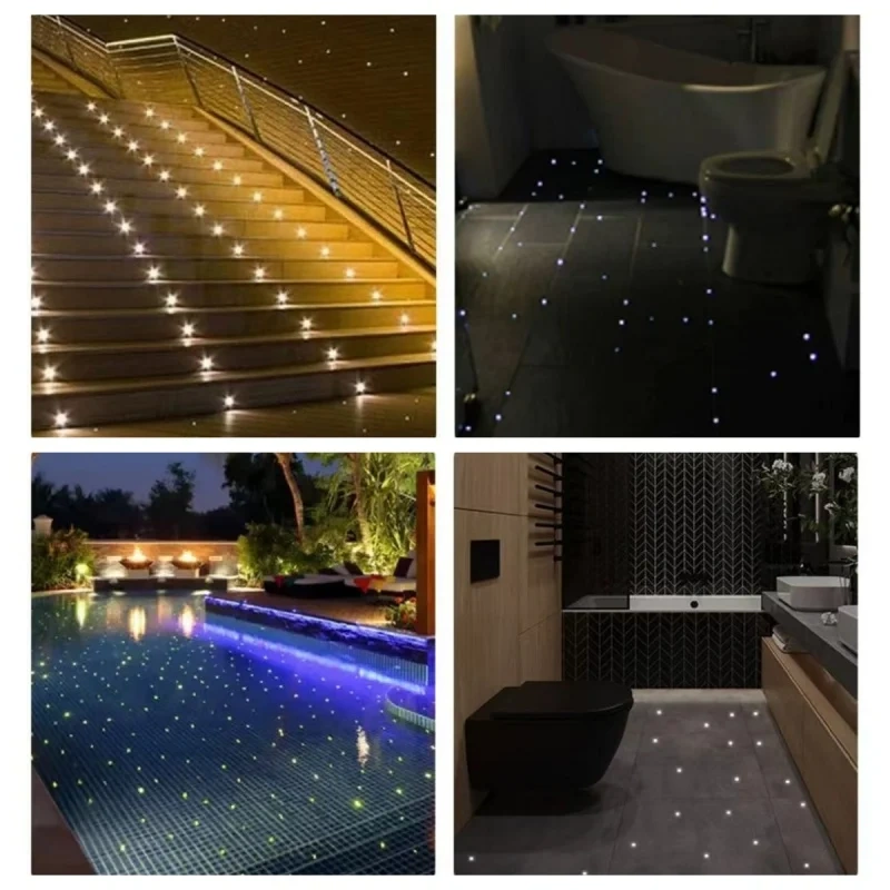 10PCS MINI Outdoor Underground Lamp IP68 for Garden Yard Deck Step Pathway Pool Fountain Landscape Underwater Light DC12V24V