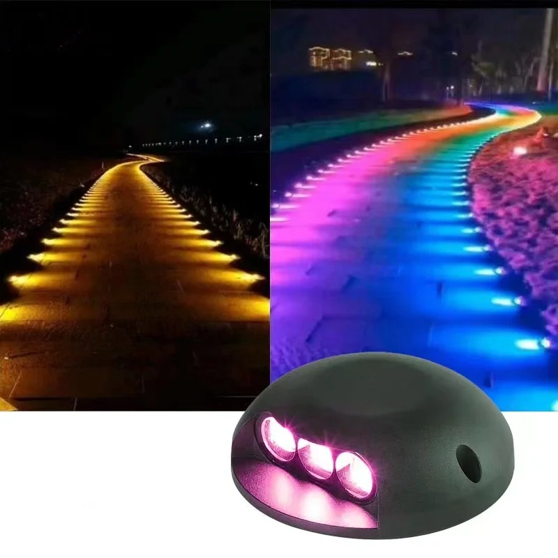 3W 6W LED DMX512 RGB Outdoor Step Light IP65 Waterproof Stairs pathway Lighting Surface Mounted Underground Lawn Lamp Deck DC24V