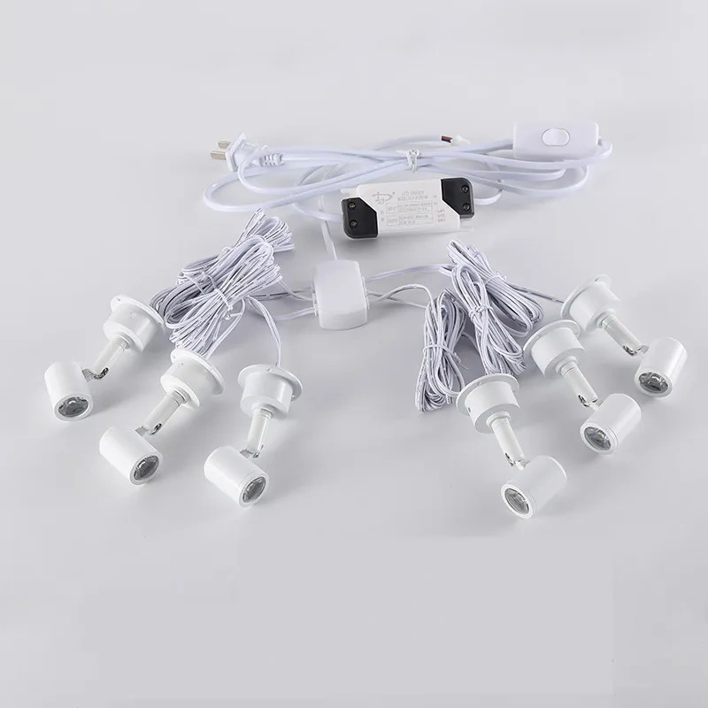 Surface Mounted MINI LED Cabinet Spotlights 110V 220V Kitchen Puck Lighting for Jewelry Showcase Model Spot Light Wall Lamp