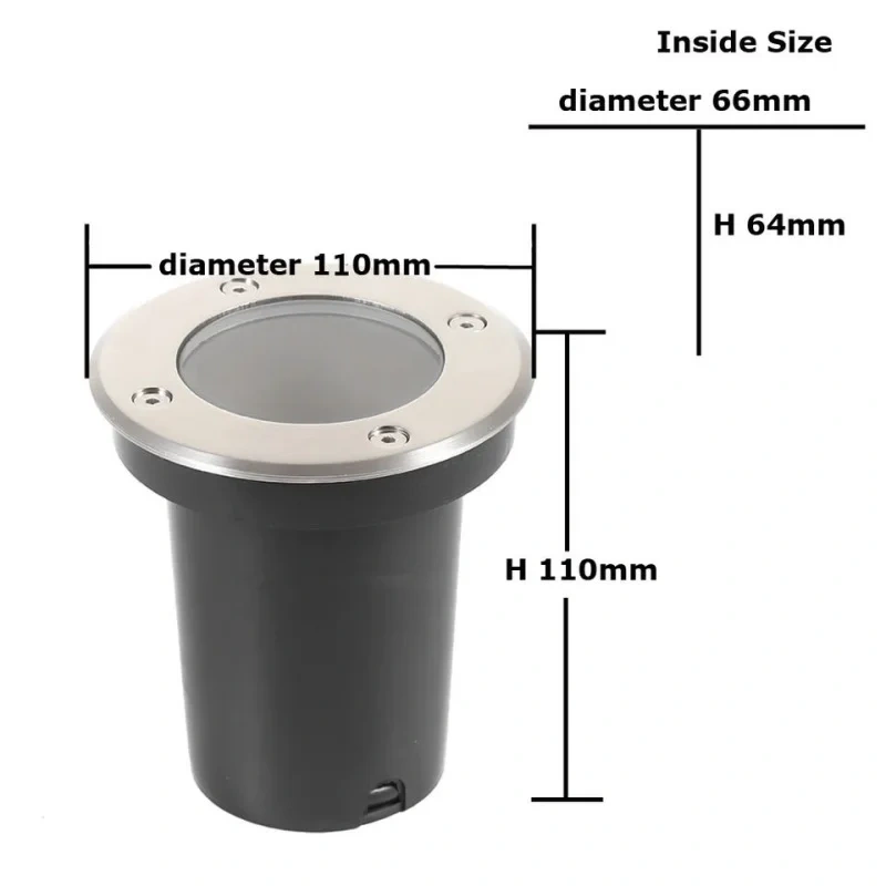 Round GU10 recessed ground light for landscape lighting