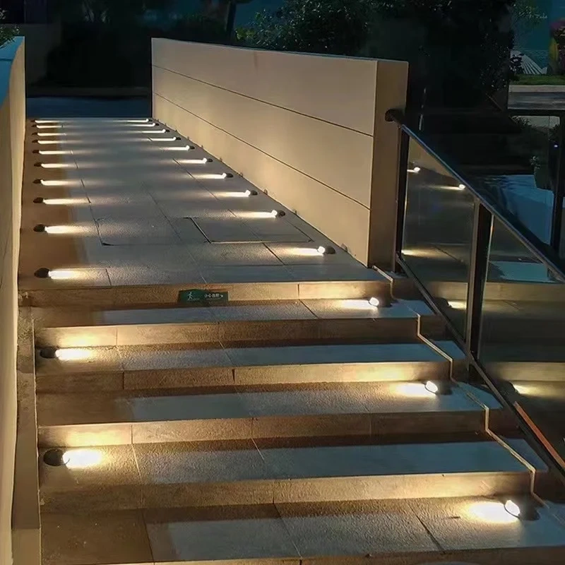 3W 6W LED DMX512 RGB Outdoor Step Light IP65 Waterproof Stairs pathway Lighting Surface Mounted Underground Lawn Lamp Deck DC24V