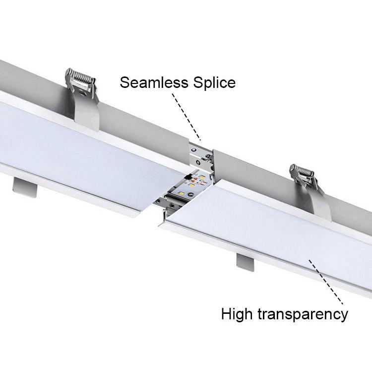 130LM/W Highlight No-Flicker Anti-Glare Eye-Care  for School Library Metro Station LED Lighting Embedded Linear Office Light