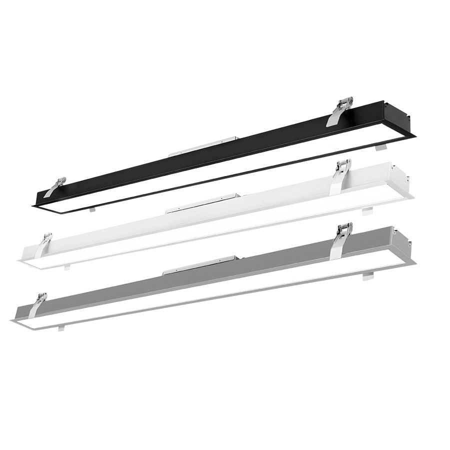 130LM/W Highlight No-Flicker Anti-Glare Eye-Care  for School Library Metro Station LED Lighting Embedded Linear Office Light