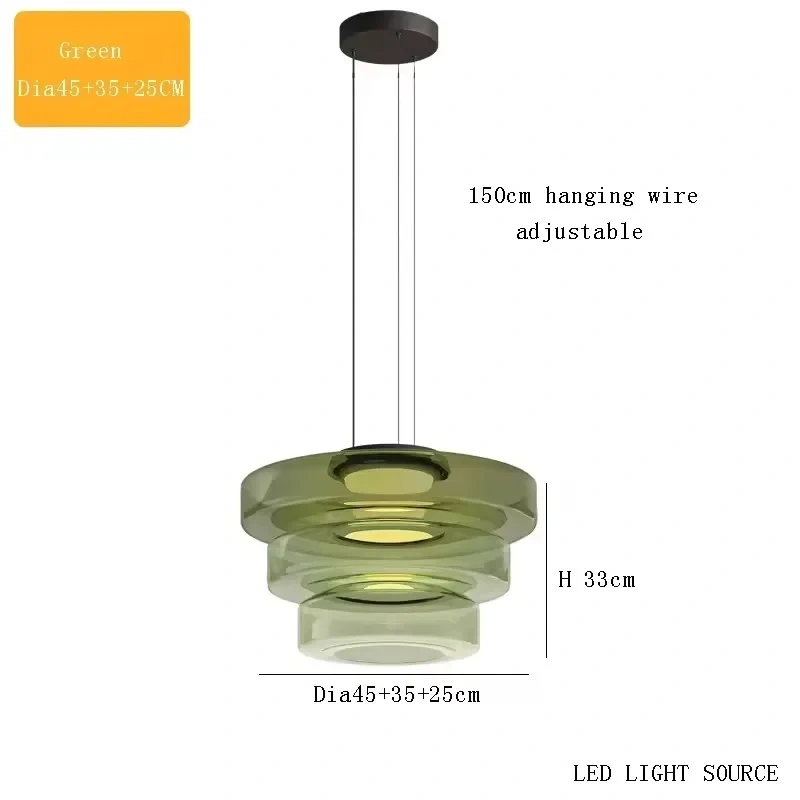 LED Luxury Glass Pendant Light Adjustable Hanging Chandelier Kitchen Island Pendant Lamp For Living Room Bedroom Dining Lighting