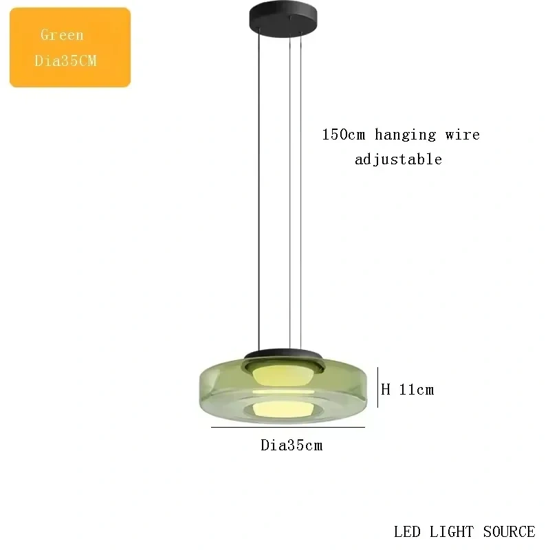 LED Luxury Glass Pendant Light Adjustable Hanging Chandelier Kitchen Island Pendant Lamp For Living Room Bedroom Dining Lighting